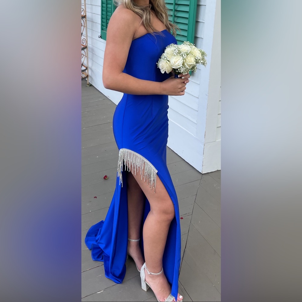 Blue Dress with Silver Accent/Prom/Formal